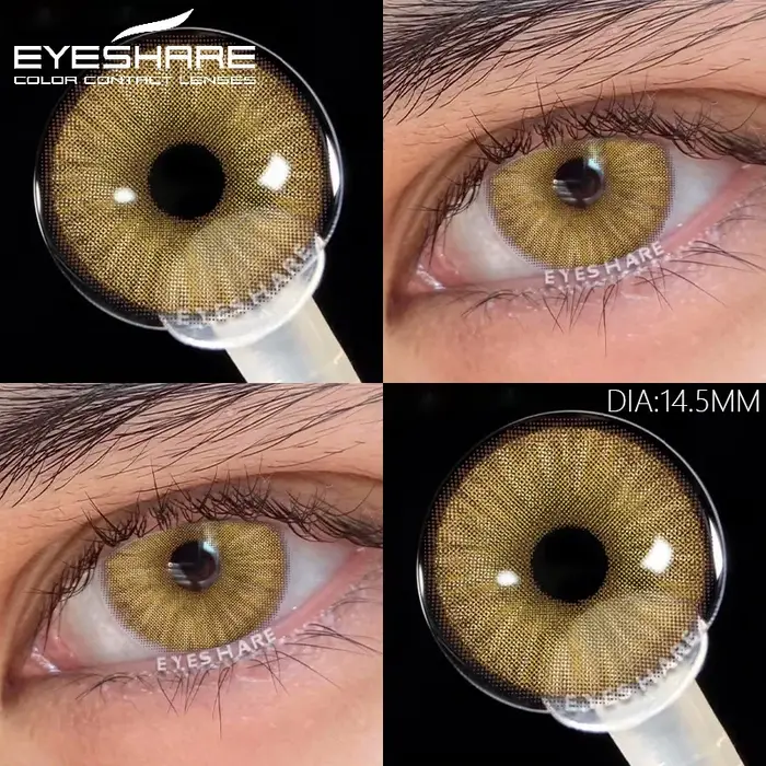 EYESHARE Contacts verts naturels lentilles de contact colorées pour les yeux 1 paire maquillage de beauté annuel élèves