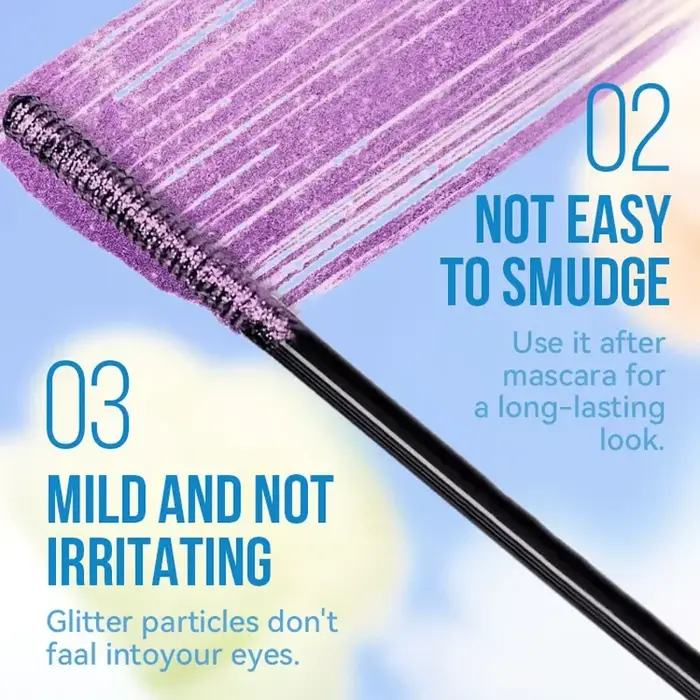 Mascara diamant or scintillant