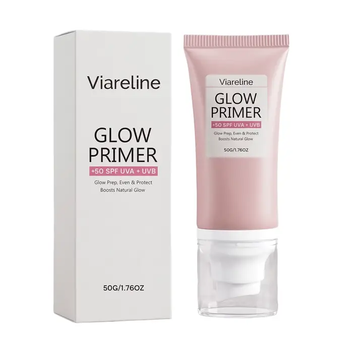 Base de maquillage hydratante illuminatrice 2-en-1 avec protection solaire, estompe les pores, unifi
