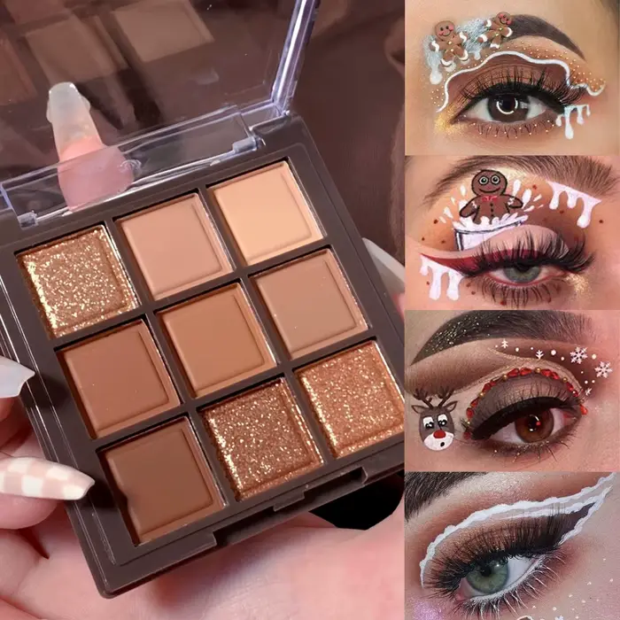 Mocha chocolat 9 couleurs fard à paupières Palette mat miroitant imperméable, résistant à la sueur m