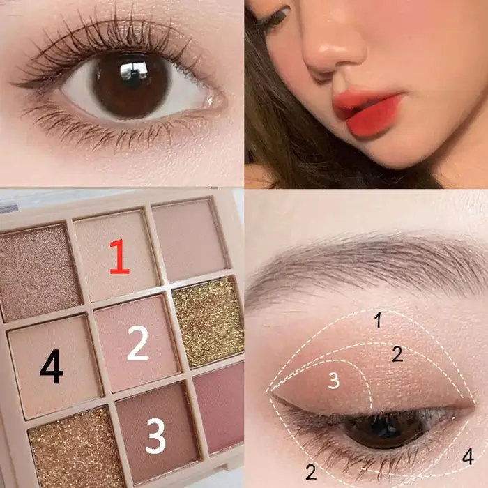 Palette de fards à paupières Rose 9 couleurs