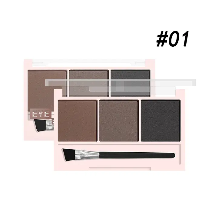 Ensemble de poudre à sourcils 3 couleurs avec pinceau – Ensemble de maquillage contour polyvalent, l