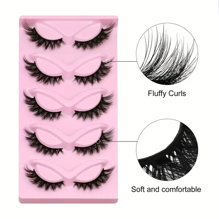 5 paires de faux cils œil de chat