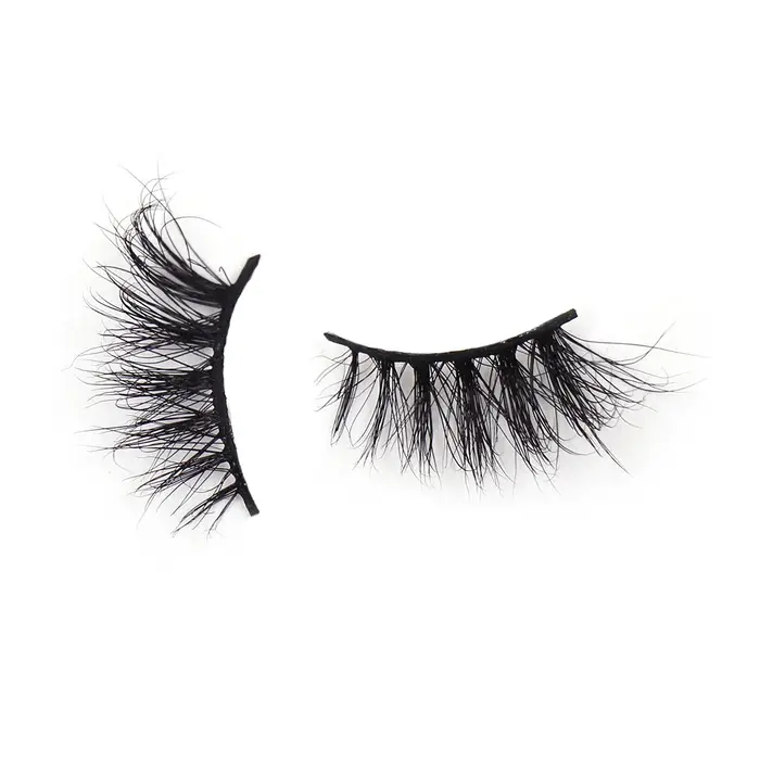 Maquillage Demi-cils Naturels Volumineux 3D en Vison avec Bande Transparente