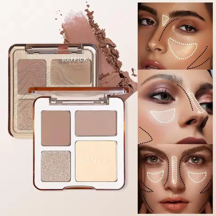 Palette de poudre pour le visage stéréoscopique naturelle