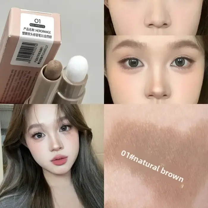 Stick de Contouring 3D Gris avec Pinceau pour Ombre de Nez
