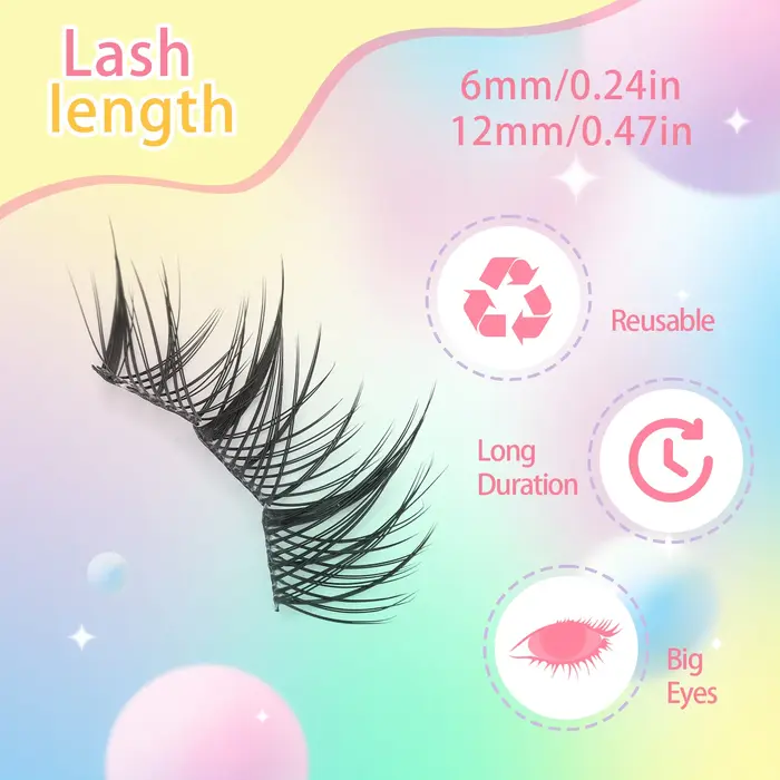 60 bouquets de faux cils en grappe