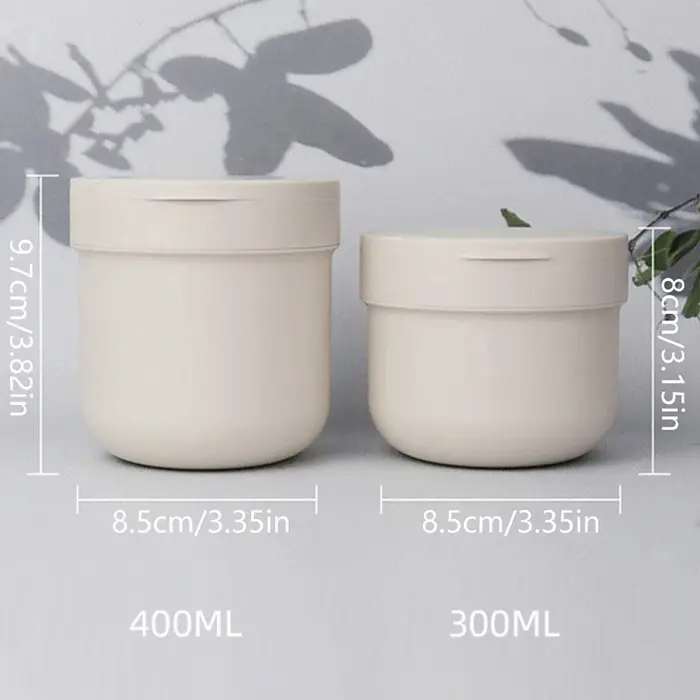 Pot démaquillant rechargeable de 300/400ml, 1 pièce, avec cuillère, Pot de maquillage vide en plastique, Pot de voyage pour crème pour le visage, Lotion, récipient cosmétique