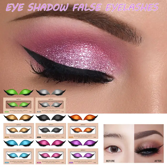 Cils avec bandes de fard à paupières