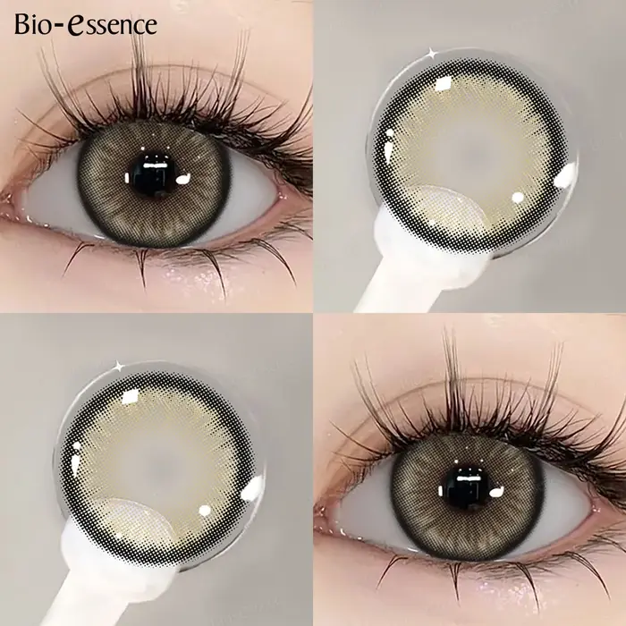 Bio-essence 1 paire de lentilles de Contact de couleur pour les yeux lentilles marron naturel beauté