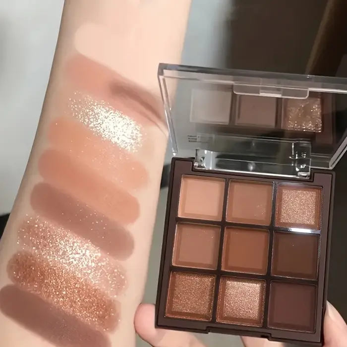 2024 moka chocolat 9 couleurs fard à paupières Palette mat nacré paillettes finition maquillage choc