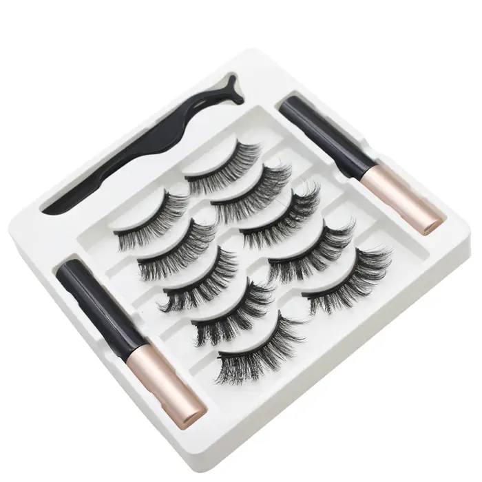 AILEISHI 5 paires de cils magnétiques 3D aimant Eyeliner faux