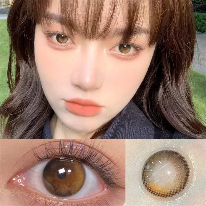 Lentilles de contact annuelles Morningcon Monday marron pour les yeux