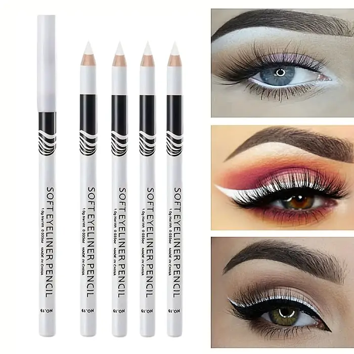 Stylo Eyeliner intérieur blanc avec tige en bois
