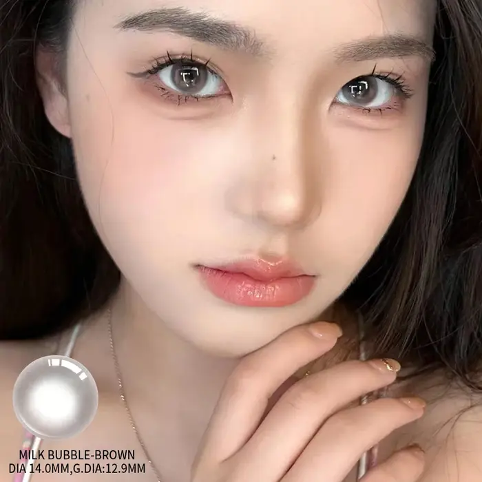 1 paire/2 pièces nouvelles lentilles de contact de couleur pour les yeux de la série Bubble mode élèves gris naturel