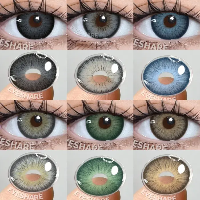 EYESHARE nouveauté lentilles de Contact de couleur lentilles yeux bleus lentilles coréennes grises lentilles de couleur annuelles pour élèves de beauté lentille de Contact marron