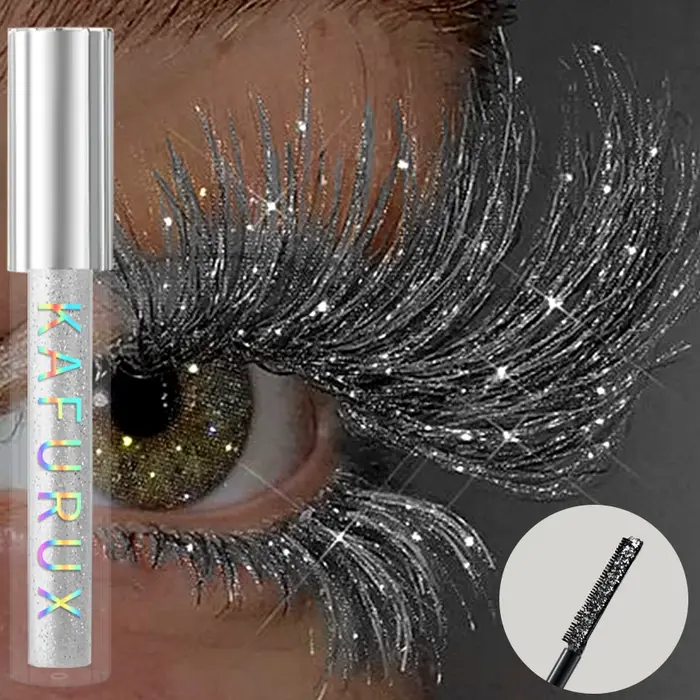 Mascara à boucles de Volume imperméable, brillant diamant, effet neige scintillant, maquillage pour 
