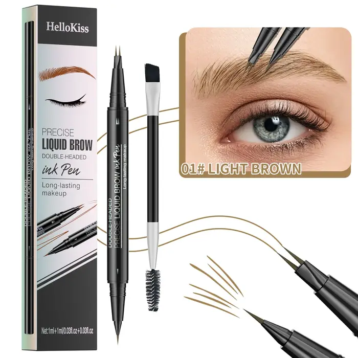 Crayon à sourcils imperméable, 2 pointes, maquillage naturel des sourcils, séchage rapide, résistant