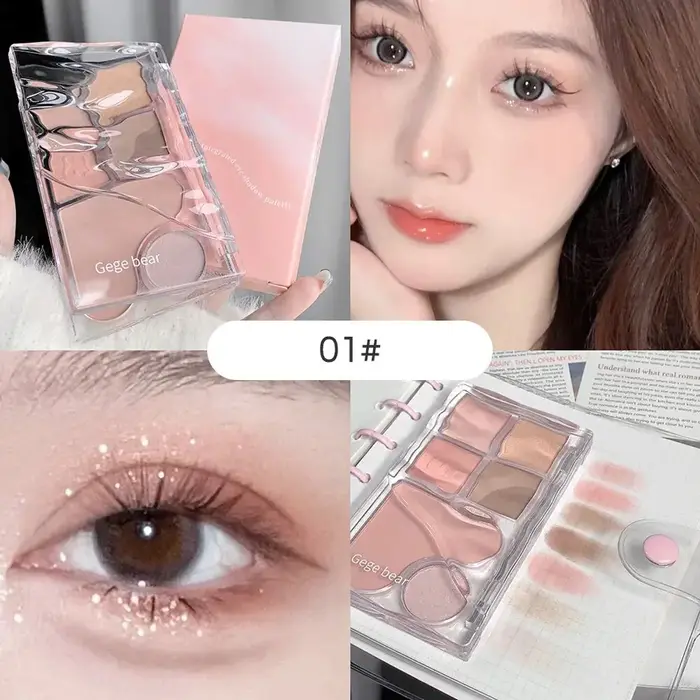 Pinky Heart Gege Ours Palette Ombre à Paupières Mat Nacré Terre Couleur Sequin Fard à Paupières Long