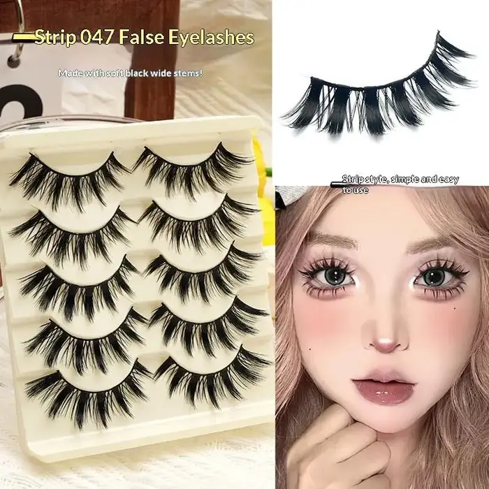 Nouvelles 5 paires de faux cils Manga pour cosplay