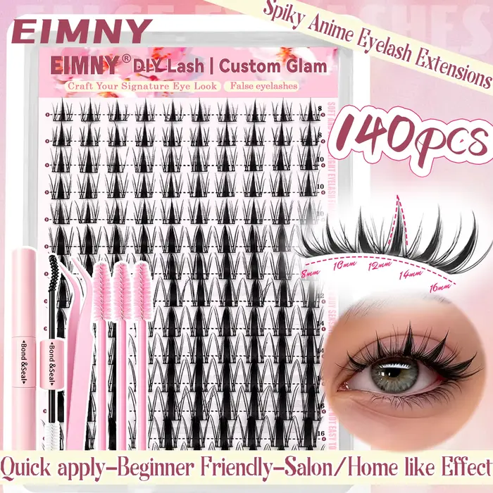 EIMNY 140PCS Little Hare Manga Cluster Lash Set