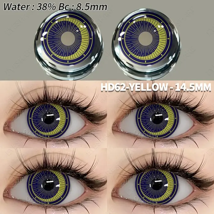 EYESHARE 1 paire de lentilles de contact Halloween pour les yeux Cosplay lentilles multicolores pour les yeux lentilles de contact jaunes lentilles bleues annuelles