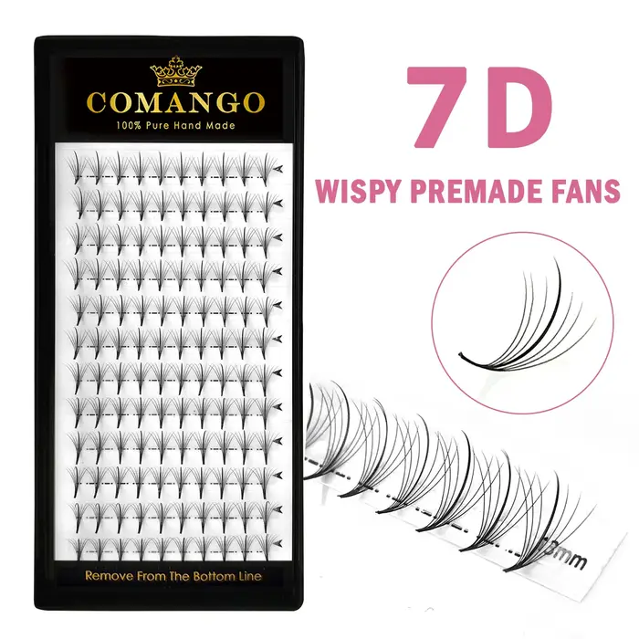 7D 300/120fans pointy base premade hybrid fan eyelash extension single&mix8-15 faux vison wispy lash korean make