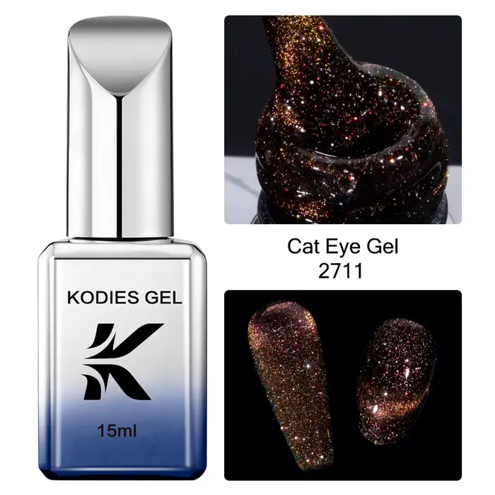 KODIES GEL-Verhéritage gel œil de chat, semi-permanent, laser magnétique UV, diamant coulé, paillett