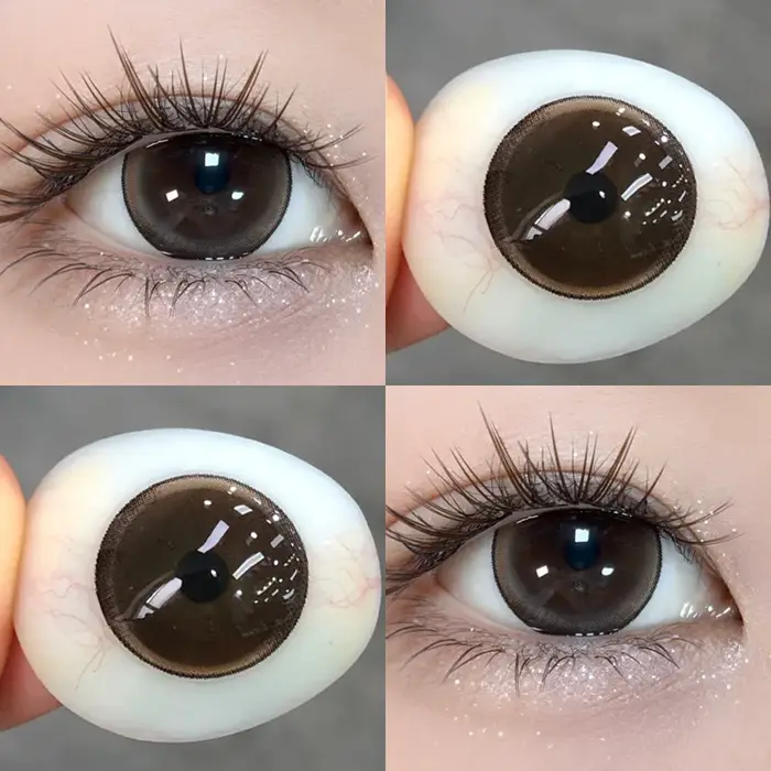 DUOXIU 1 Paire de Lentilles de Contact Colorées Marron Naturelles Coréennes avec Correction