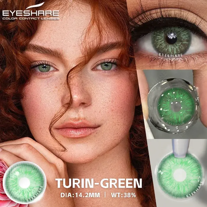 EYESHARE 1 paire d'élèves colorées pour les yeux Contacts oculaires bleus Lentilles de contact vertes de haute qualité