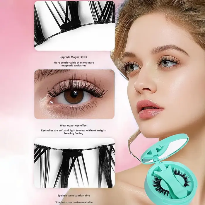 Nouveaux faux cils magnétiques réutilisables avec pince à épiler magnétique naturel bouclés moelleux sans colle
