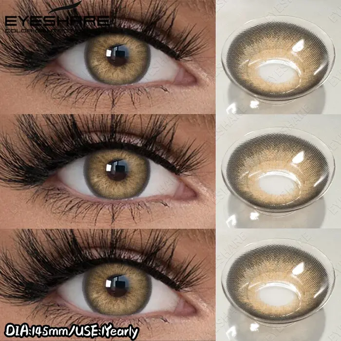 EYESHARE 1 Paire de Lentilles de Contact Colorées pour les Yeux Marron