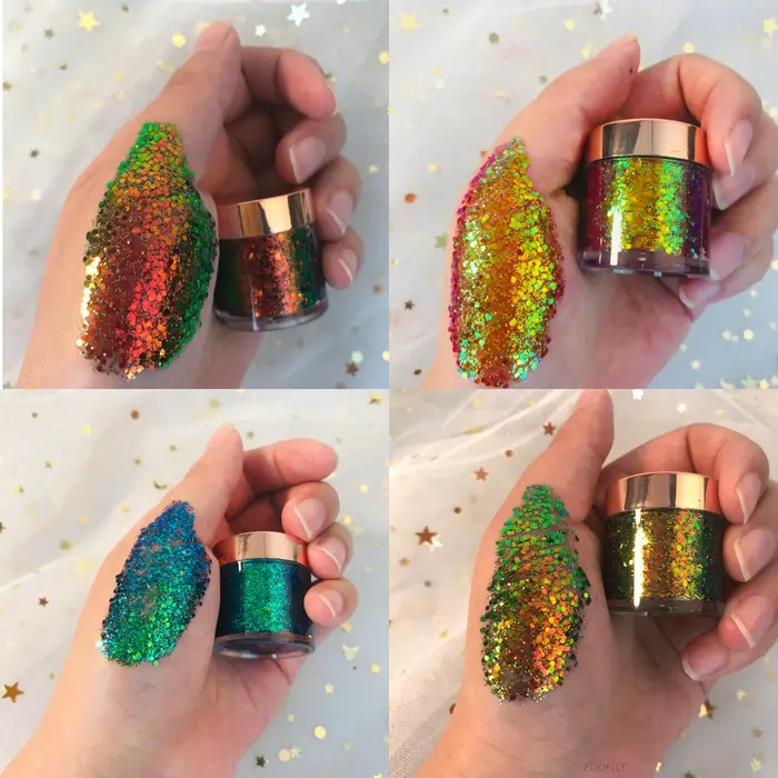 Chaméléon fard à paupières poudre métallique paillettes brillant haute brillance Pigment