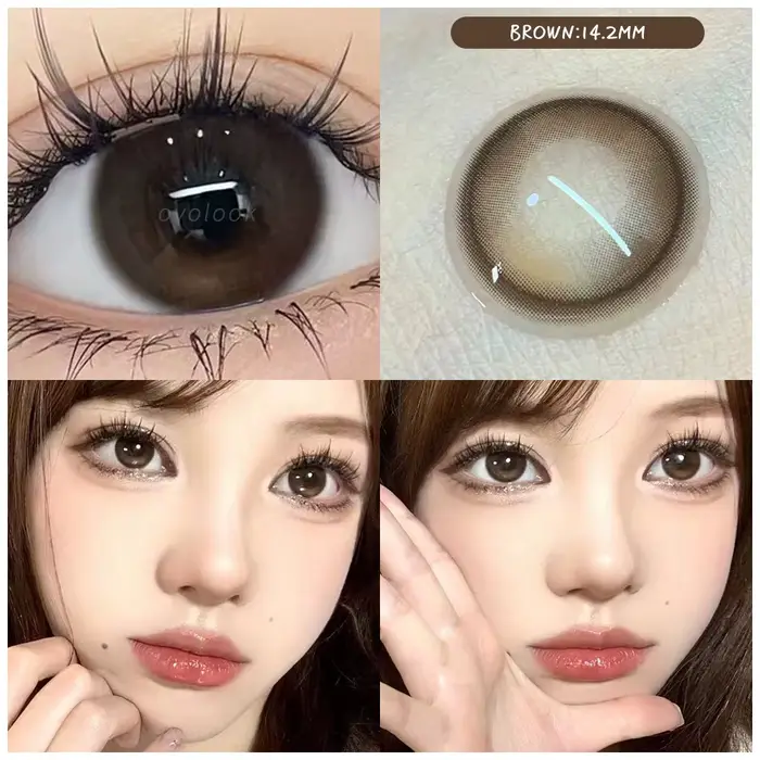 OVOLOOK - 1 paire de lentilles de contact colorées rose et marron