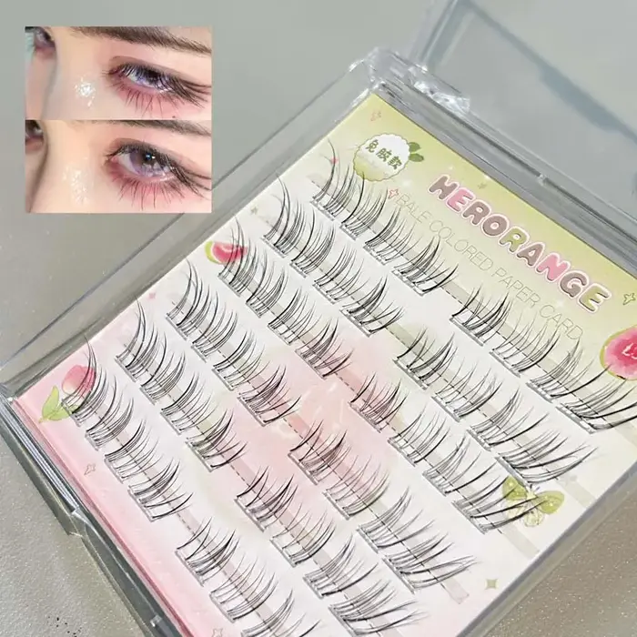 Faux-cils sans colle, 24/48/80 grappes