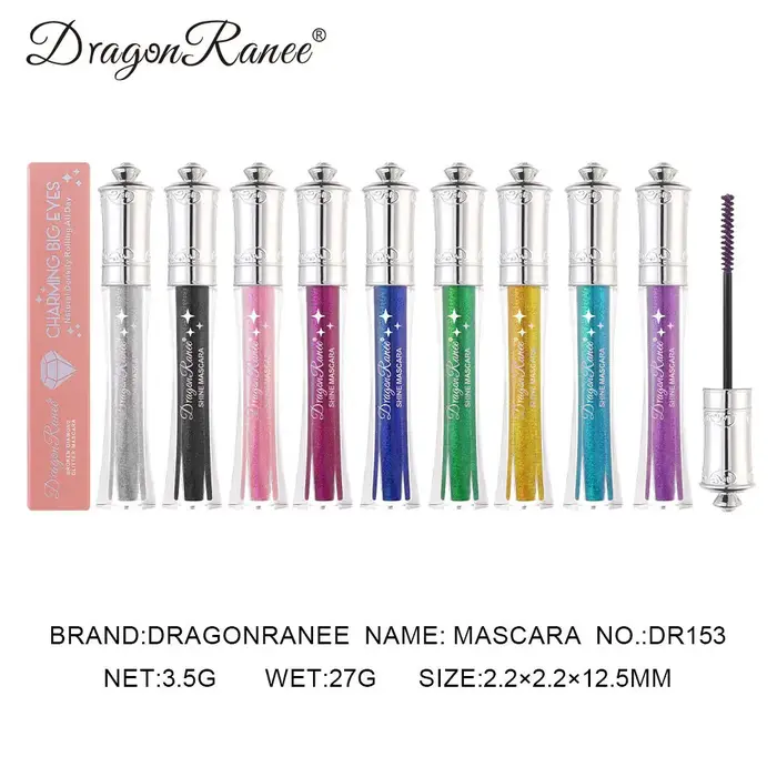 Mascara coloré diamant brillant bleu paillettes scintillantes