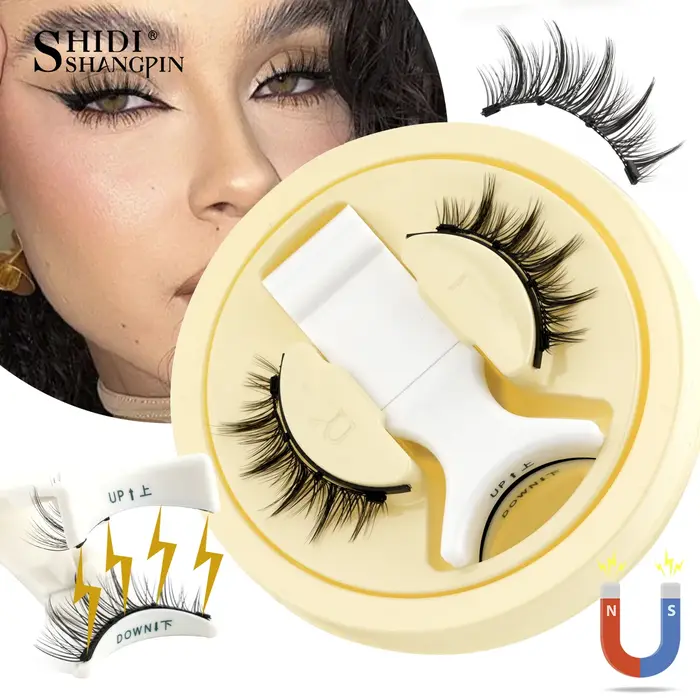 SHIDISHANGPIN 5 Styles de cils magnétiques naturels ensemble 1 paire réutilisable aucune colle nécessaire faux