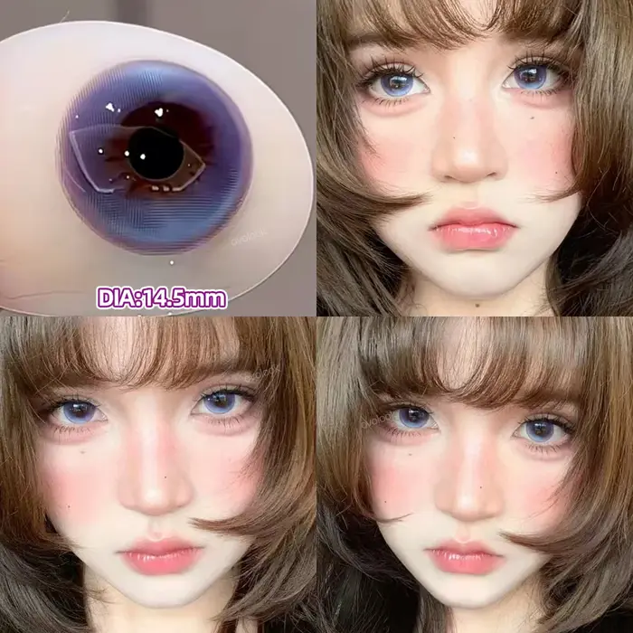 2pcs lentilles bleues naturelles prescription