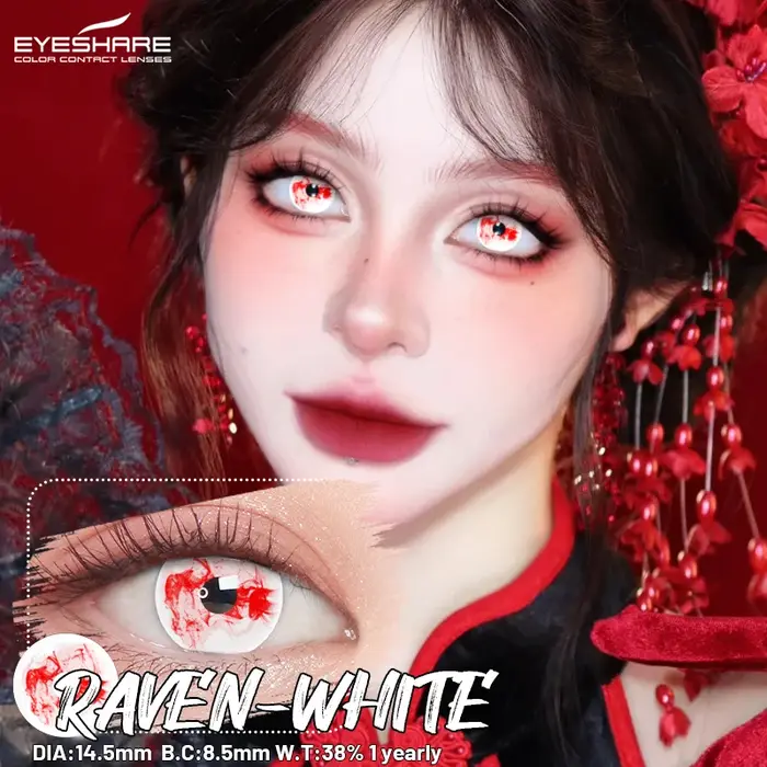 EYESHARE Cosplay lentilles de Contact blanches pour les yeux 1 paire