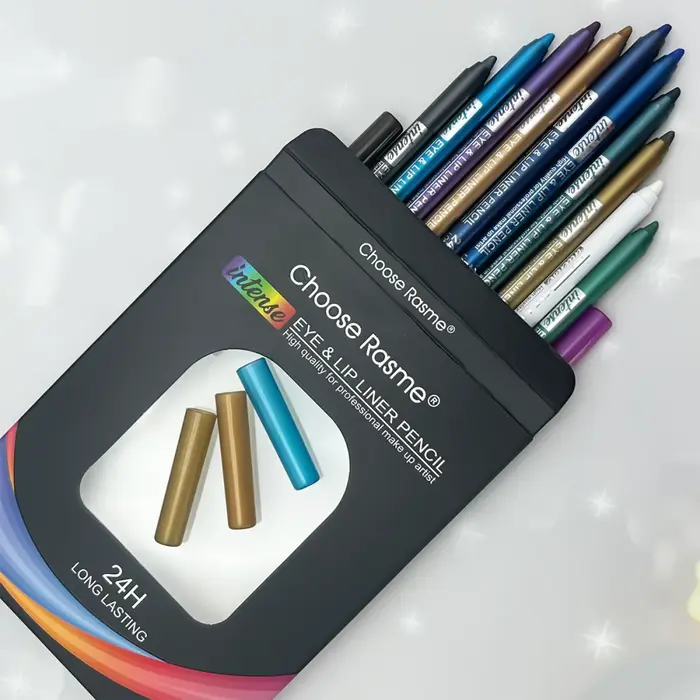 Ensemble de 12 stylos Eyeliner imperméables avec effets scintillants
