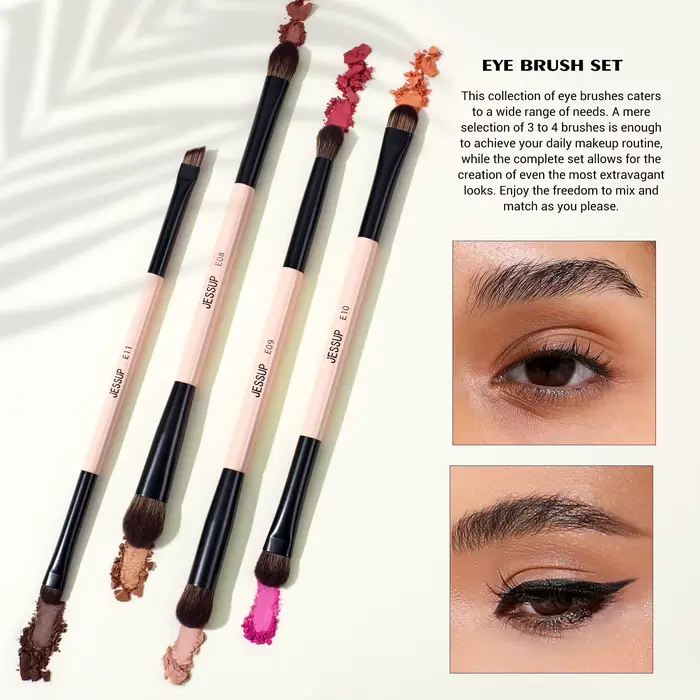 Jessup-Ensemble de pinceaux de maquillage double face, 3/5/7pcs, pour fond de teint, fard à barrage,
