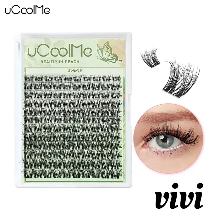 UCoolMe né 3D ViVi cils avec bande Invisible maison bricolage Super doux légèrement moelleux D Curl Extension