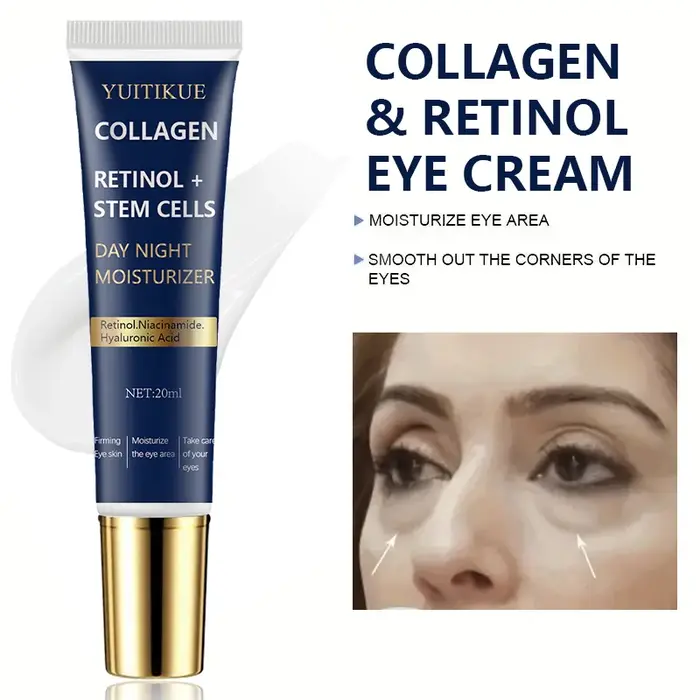 Crème pour les yeux au collagène et au rétinol 20 ml - Hydratant jour et nuit