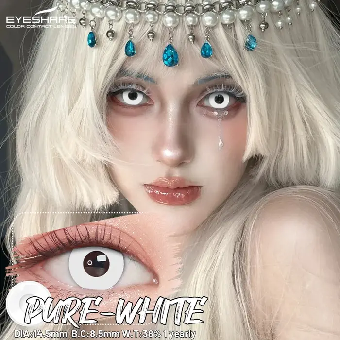 EYESHARE Cosplay lentilles de Contact blanches pour les yeux 1 paire