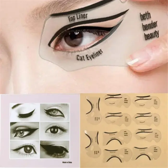 Pochoirs pour Eyeliner ailés, modèles de modèles, outils de mise en forme des sourcils, carte de mod