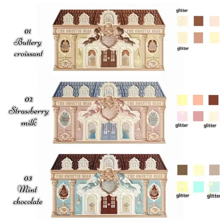 Flower Knows SWEETIE BEAR COLLECTION Palette d'ombres à paupières 6 couleurs maquillage longue durée mat finition