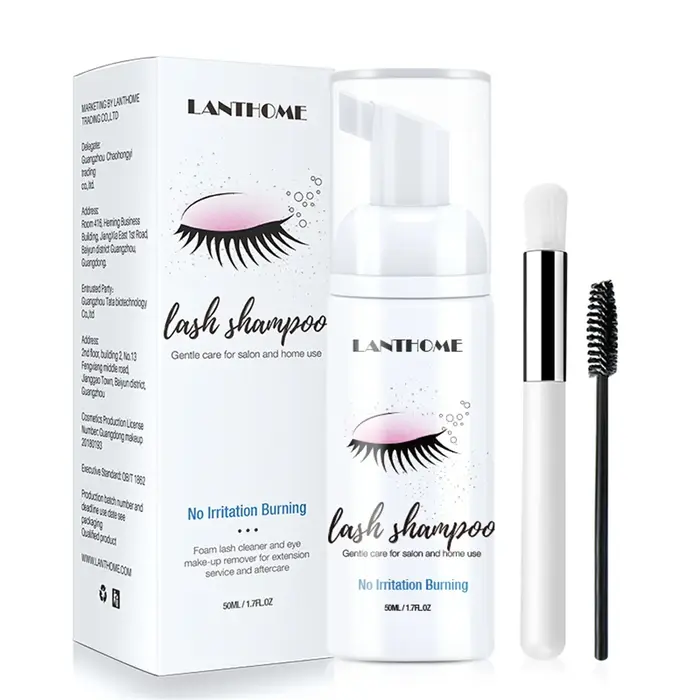 Lanthome – shampoing pour extensions de cils, 50ml, mousse pour paupières, nettoyage en profondeur, 