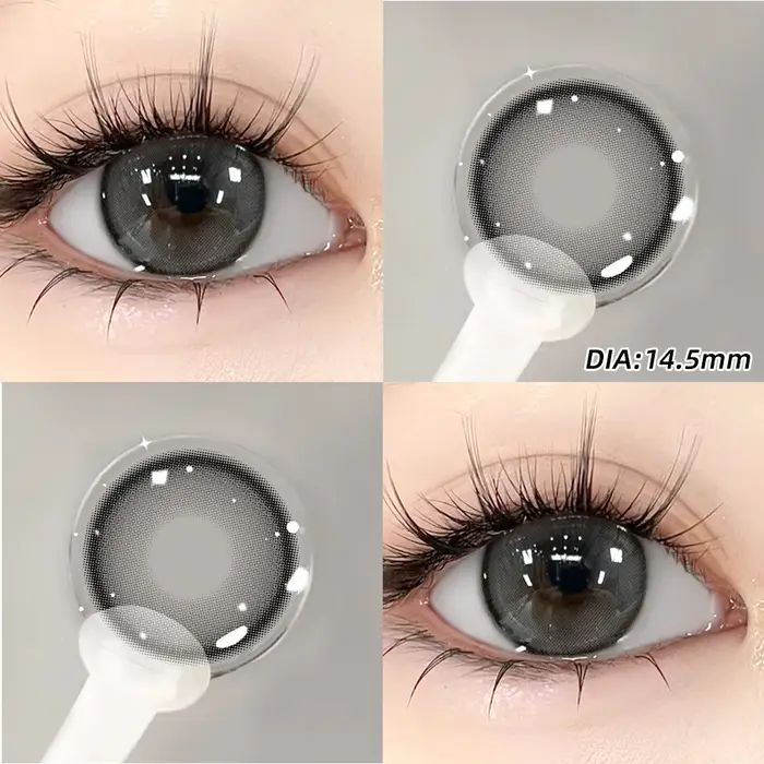 OVOLOOK-1 paire de lentilles de contact colorées pour les yeux, lentilles marron naturelles à la mode, 14.2/14.5mm, lentilles de beauté colorées bleues, violettes, roses