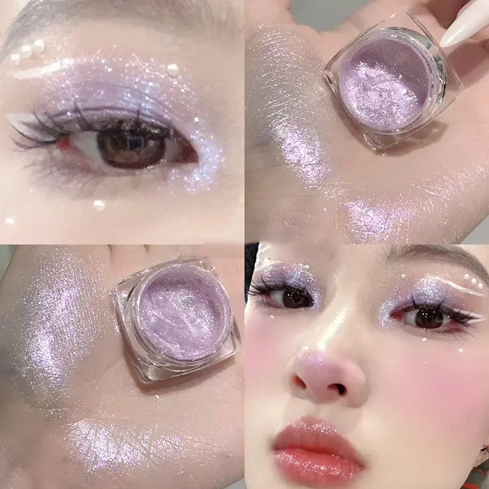 Pots de fard à paupières en Gel liquide à paillettes éblouissantes