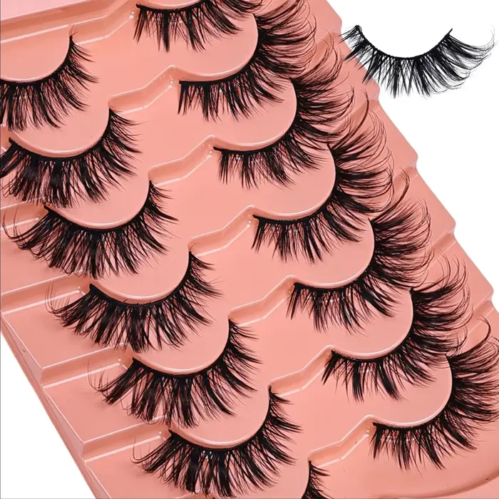 7 paires de faux cils 5D effet œil de chat